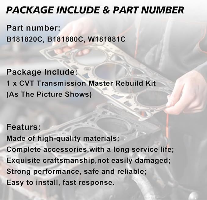 JF010E RE0F09A CVT Transmission Master Rebuild Kit Fits for 2011-ON Altima Maxima Murano 3.5L Repalce OE JF010E RE0F09A B181820C