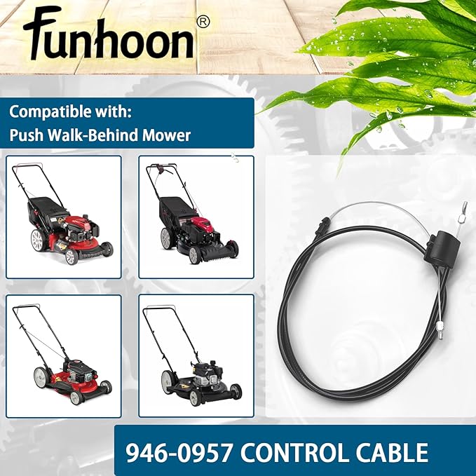 946-0957 Engine Zone Control Cable for Troy-Bilt MTD Yard Man Yard Machines Push Walk-Behind Mowers Lawn Mower Throttle Cable Replacement Troy Bilt Lawn Mower Throttle Cable 746-0957