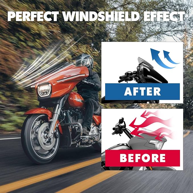 10" Windscreen Windshield Compatible with Harley Davidson Tuoring CVO Street Glide FLHXSE 2023 2024 FLHX/I 2024 for 2023 2024 Street Glide Accessories,Smoke