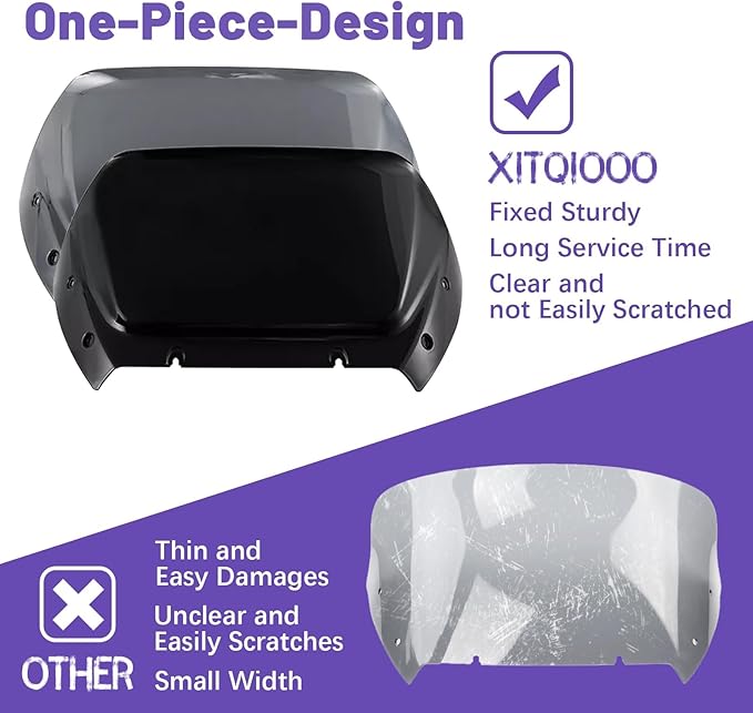 Compatible with 2023 2024 Road Glide Windshield 12" Windscreen for Harley road glide CVO/SE FLTRXSE 2023 2024 FLTRX 2024 CVO ST FLTRXSTSE 2024,Black