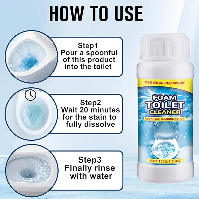 2pc Foam Toilet Cleaner,New Powerful Toilet Bowl Cleaner,Advanced Bathroom Cleaner for Home,Powerful Instant Bowl Cleaners for Toilets Squatting Pans