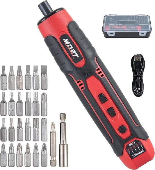 3.6V Cordless Impact Screwdriver Gun, 1.5Ah Lithium Battery, 1/4" Chuck, 3-10 N.m Torque, 300RPM, Includes Magnetic Bits & Case – Electrician Tools Set
