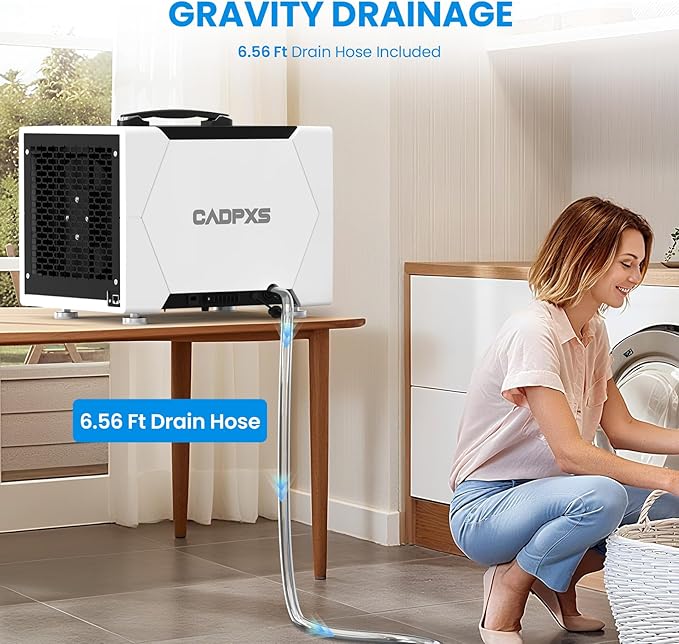 CADPXS Crawl Space Dehumidifier with Drain Hose, 80 Pint Commercial Dehumidifier for Basement, Home Use, Water Damage, Auto Defrost, Memory Start, cETL Certified, Up to 1000 Sq Ft