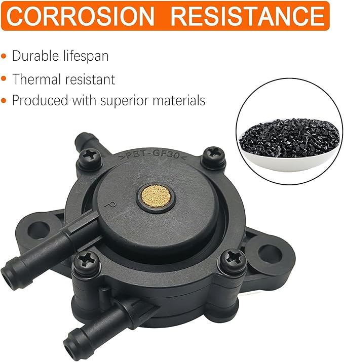 Fuel Pump Compatible with Kohler 17HP-25HP Briggs and Stratton Mikuni Kawasaki Yamaha Honda John Deere Cub Cadet 808492 808656 Toro Husqvarna Lawn Mowers Golf Cart Club Car with Strainer and Oil Hose
