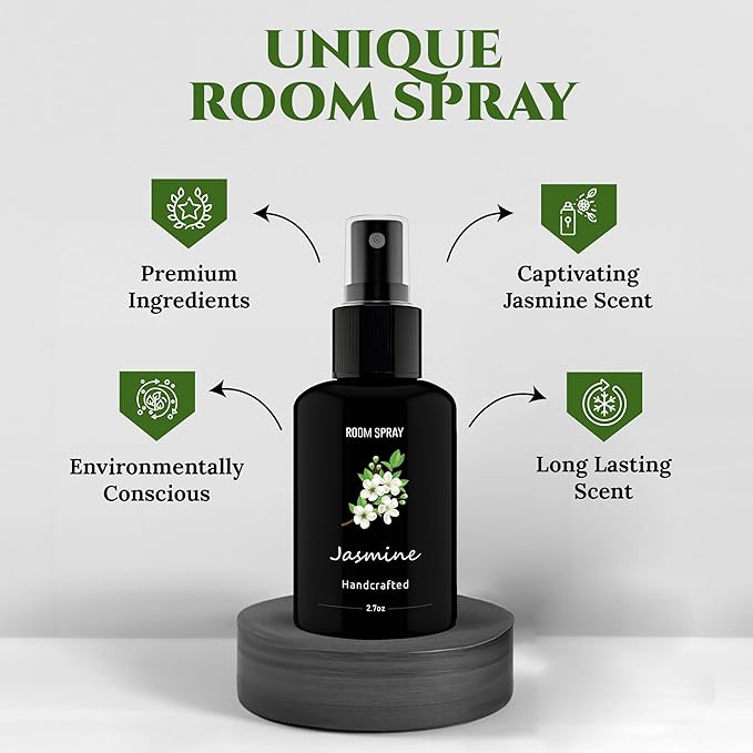 605Products Room & Air Freshener Spray - Long Lasting Odor Eliminator with Essential Oils, Home Fragrance Supplies - Jasmine (3-Pack)