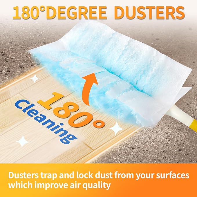 30 Count Electrostatic Duster Refills Compatible with S wiffer Duster,Multi-Surface Dusting Refills,Microfibre Dusters for Cleaning, Unscented