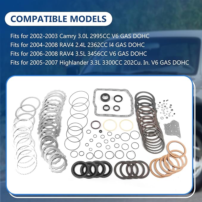 U140E U140F Transmission Master Rebuild Kit Overhaul Seals Fits for 2005-2007 Highlander 3.3L, Fits for 2006-2008 RAV4 3.5L, Replace OE U140E U140F