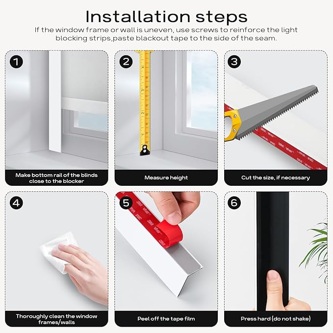 100% Blackout PVC Light Blocking Strip for Window Shades and Blinds Both Sides Tracks for Blackout Shades Easy to Install for BedroomGreat for Bedroom Nursery (L-Shaped Custom 2pcs, 59"-115")