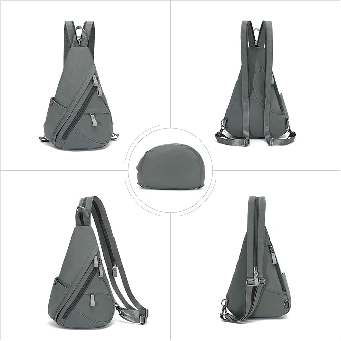 KL928 Nylon Sling Bag - Small Crossbody Backpack Shoulder Casual Daypack Multipurpose Rucksack for Men Women