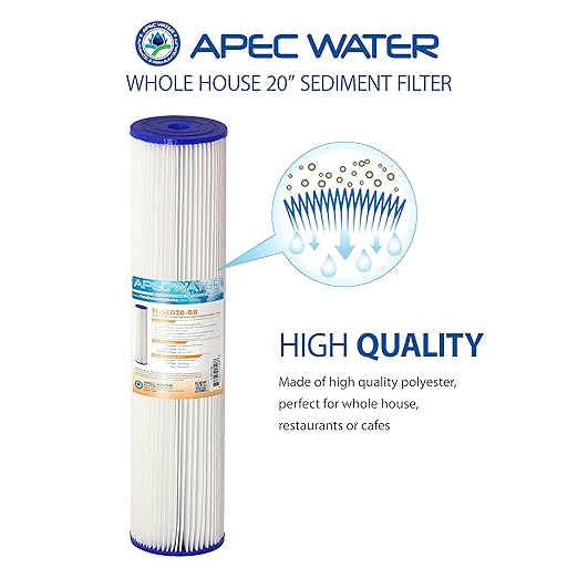 APEC Water Systems CB1-SED20-BB Whole House Sediment Water Filter 20" BB Home Filtration System