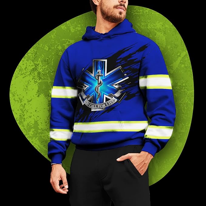 Matedecor High Visibility Hi Vis Hoodie for Men - Jobs Collection Custom Name Class 3 Reflective Safety Workwear
