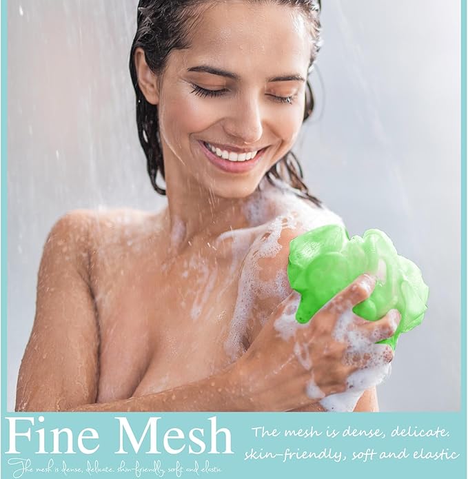 CHENGU 80 Pcs Loofah Bulk Sponge Bath Sponges for Shower Bath Luffa Bulk Pouf Shower Puff Wash Body Pouf Mesh Loofah Exfoliating Body Scrubber for Baby Women Men, 20g