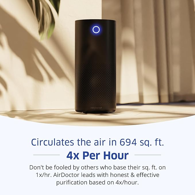 AirDoctor 4000 Air Purifier for Large Rooms | Triple filtration technology with UltraHEPA, Carbon/VOC material & Air Quality Sensor | Captures Particles 100x Smaller Than HEPA Standard