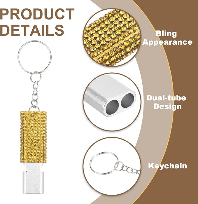 PATIKIL Emergency Whistle with Keychain, Bling Safety Survival Whistles Rescue Signaling Loud for Outdoor Camping Hiking Boating Hunting Fishing