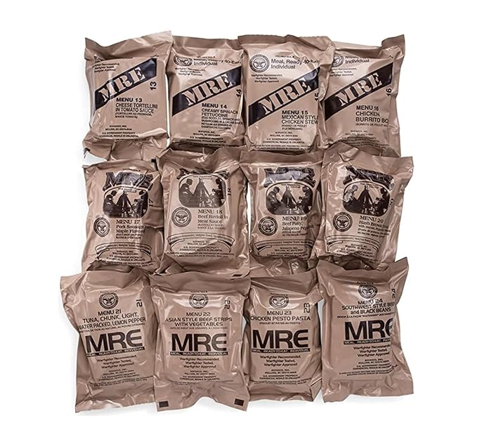 Wornick MRE Meals Ready to Eat, Inspection 2025, 2026 or Better, Emergency Food Supply, Survival Camping Outdoor 12 Pack (B Case, 1, Count)