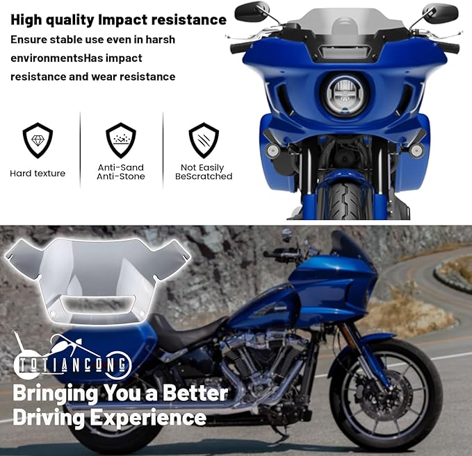 Detachable Windscreen Windshield Compatible for Harley Softail Low Rider ST FXLRST 2022-2024 ,El Diablo FXRST 2022，smoke