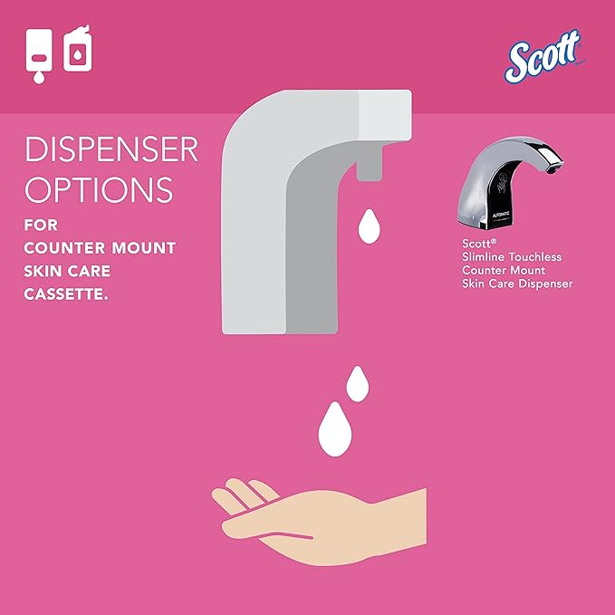Scott Professional Foam Hand Soap with Moisturizers (11280), 1.5 L, Foaming, Pink, Floral Scent, Under-Counter Refills for Kimberly-Clark Professional Top Mounted Dispensers (2 Bottles)