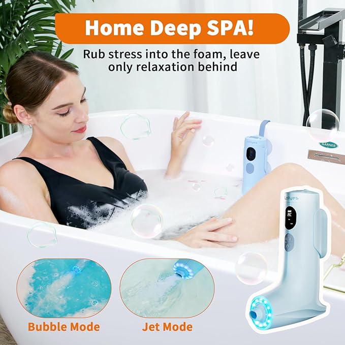 Bath Jets for Tub, Bath Bubble Machine, 3-Level Adjustable Bubble Bath for Women, Jet/Bubble Mode,Christmas Gifts for Women, Relaxing Home Daily Use (Blue)