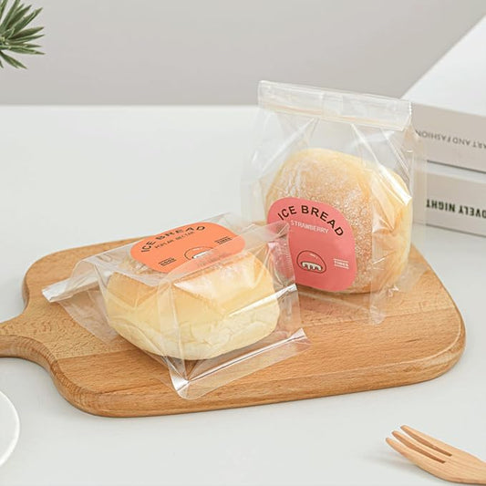 50 Pcs 3.7 Inch Snack Bags with Tin Tie, Mini Size Clear Plastic Bags, Storage Candy Packing Bag for Snack shop, Homemade Cookie