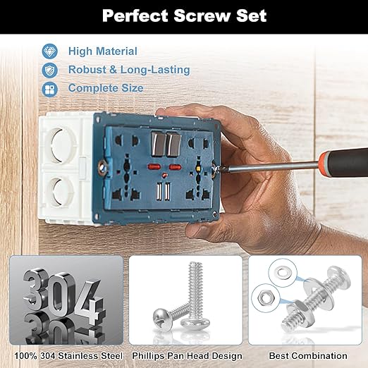 405Pcs SAE Machine Screws Bolts Nuts and Flat Washers Assortment Kit, #4-40#6-32#8-32#10-24, 304 Stainless Steel Phillips Pan Head Bolts Hex Nuts Flat Washers Set Kit with Storage Case
