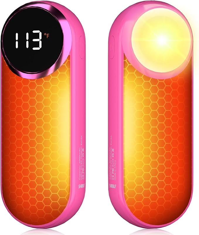 Rechargeable Hand Warmers 2 Pack - Magnetic AI Electric Hot Hands with LED Light, 3 Heat Settings Double Sided, 15H Battery Life, Portable Electric Heater for Outdoor，Hunting Camping ， Christmas Gifts