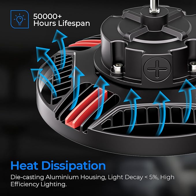 CINOTON UFO LED High Bay Light, 160W/120W/80W Switchable, AC100-277V LED Shop Lights with US Plug, 24000LM Dimmable 0-10V Commercial Bay Lighting for Garage Workshop 5000K Daylight-UL Listed, 8 Pack