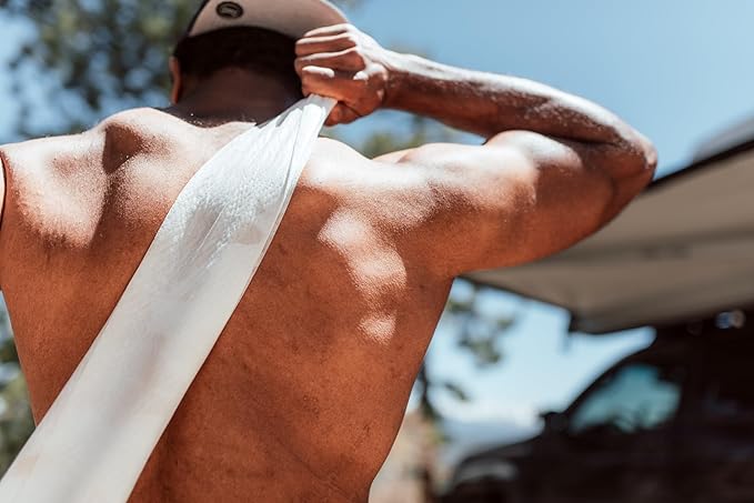 Shower Pouch XL (2' x 1') Bathing Body Wipes for Adults – Aloe-Infused Heatable & Reusable Bath Wipes for Camping, Travel, Outdoor – (10 Pack) Unscented