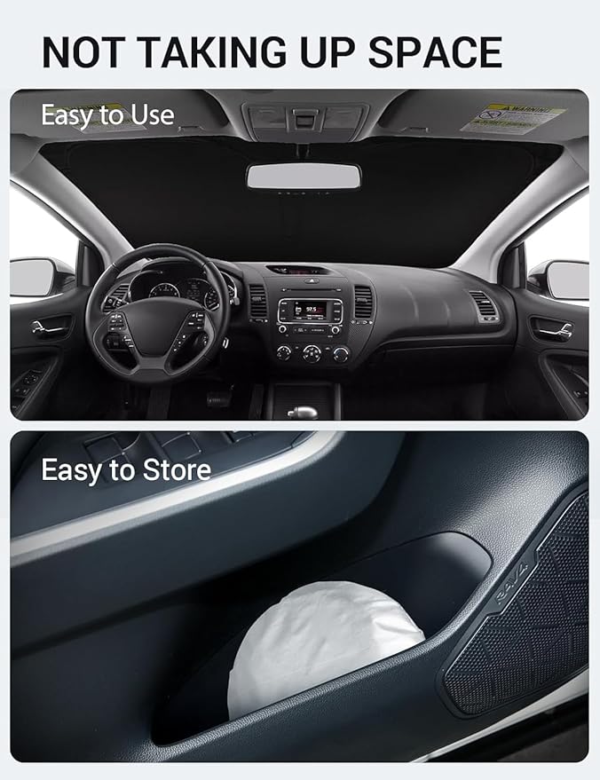 Proadsy 2025 Upgrade Windshield Sun Shade Custom Fit Kia Forte 2014 2015 2016 2017 2018 Front Window Sunshade Protector Foldable Sun Visor Kia Prime Accessories