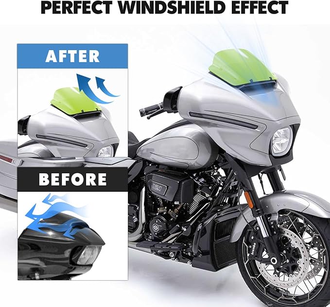 7" Green Windscreen Windshield Compatible with Harley Davidson Tuoring CVO Street Glide FLHXSE 2023 2024 FLHX/I 2024 for 2023 2024 Street Glide Accessories