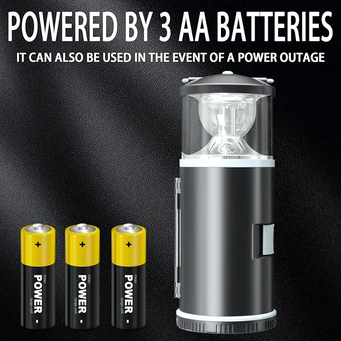 LED Camping Lantern with 15PCS Tool Kit, Battery Lamp for Tent Hanging, Portable Emergency Light with Built-in Tools Set, Lanterns for Power Outages, Outdoor, Fishing (3 AA Batteries Not Included)