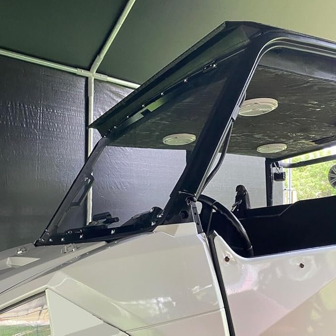HECASA 3-IN-1 Flip Windshield Compatible With 2013+ Polaris Ranger XP 900/900 Crew/XP 1000, 2015-2018 Polaris Ranger 1000 Diesel/Crew W/ Gas Spring Plastic Clear