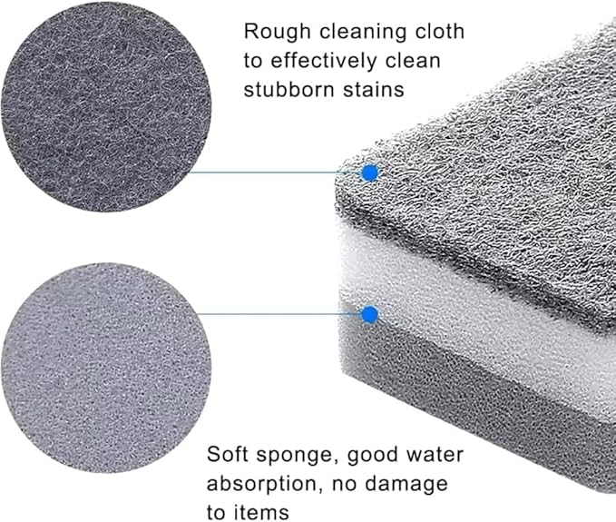 PKI Smart Essentials Dual-Sided Grey Cellulose Sponge with Gentle Scouring Pad – Multi-Purpose for Kitchen, Commercial, and Outdoor Cleaning (Set of 6)
