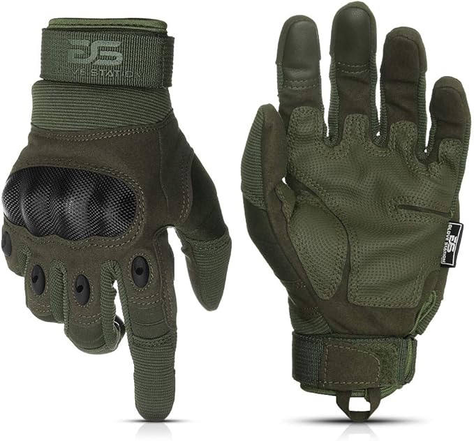 Glove Station Tactical Gloves for Men – Touchscreen Utility Gear with Hard Knuckle Protection Used in Motorcycle, Airsoft, Combat, Police, Shooting & Outdoor Work