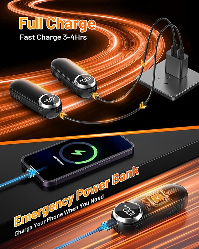 Rechargeable Hand Warmers 2 Pack - Magnetic AI Electric Hot Hands with LED Light, 3 Heat Settings Double Sided, 15H Battery Life, Portable Electric Heater for Outdoor，Hunting Camping ， Christmas Gifts