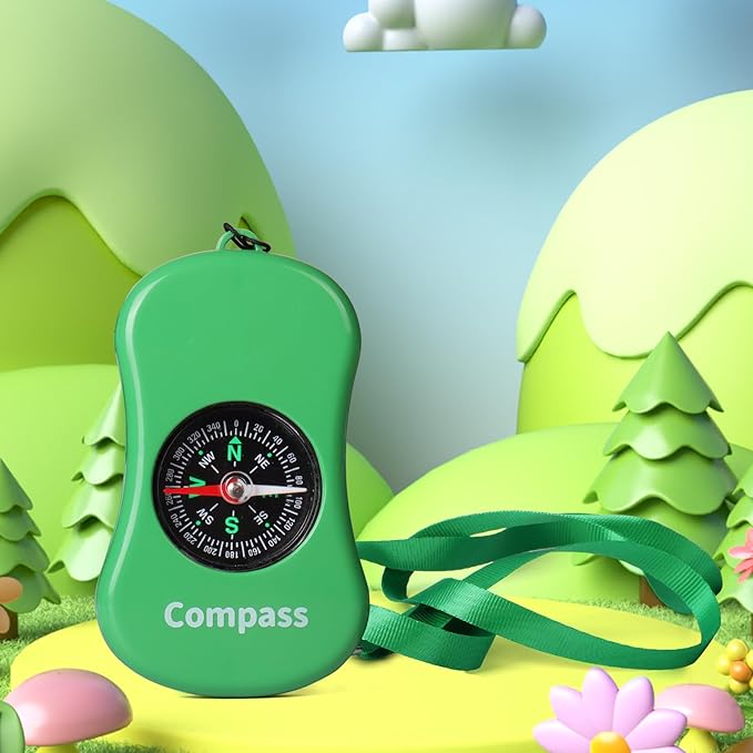 Kids Explorer Kit Compass Toy | Essential Outdoor Adventure Gear (Compass & Whistle Included) | Develops Sense of Direction, Gift for Boys & Girls