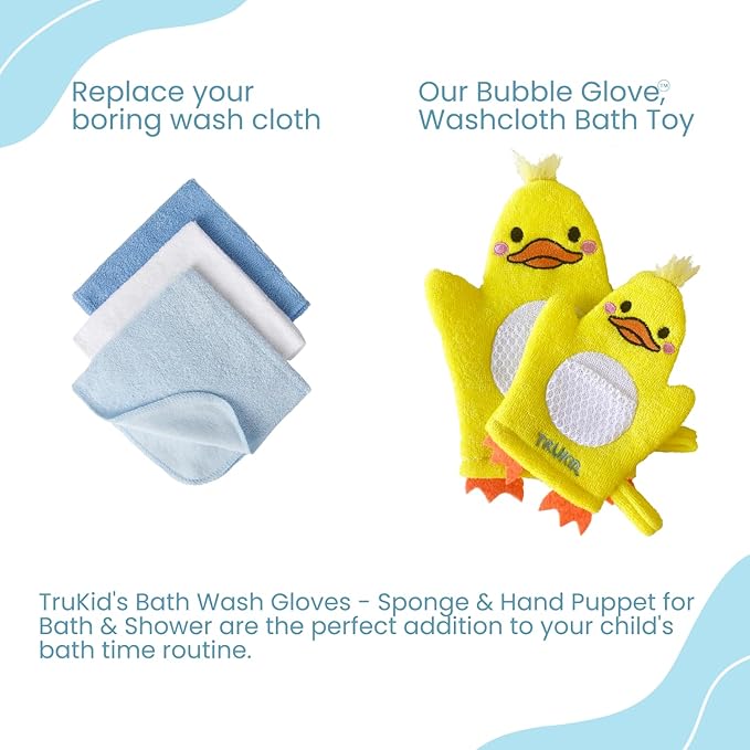 TruKid Lavender Bubble Podz & BubbleGlove Set – Bubble Bath Pods with 2 Wash Gloves for a Calming Bath Routine