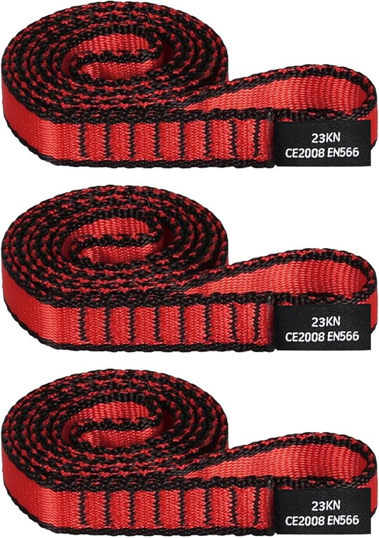 18MM Nylon Climbing Sling Runner - 23KN CE2008/EN566 Certified Outdoor Climbing Webbing for Rock Climbing, Rappelling, Mountaineering, Swing Gear, Outdoor Adventures & Emergency Anchoring