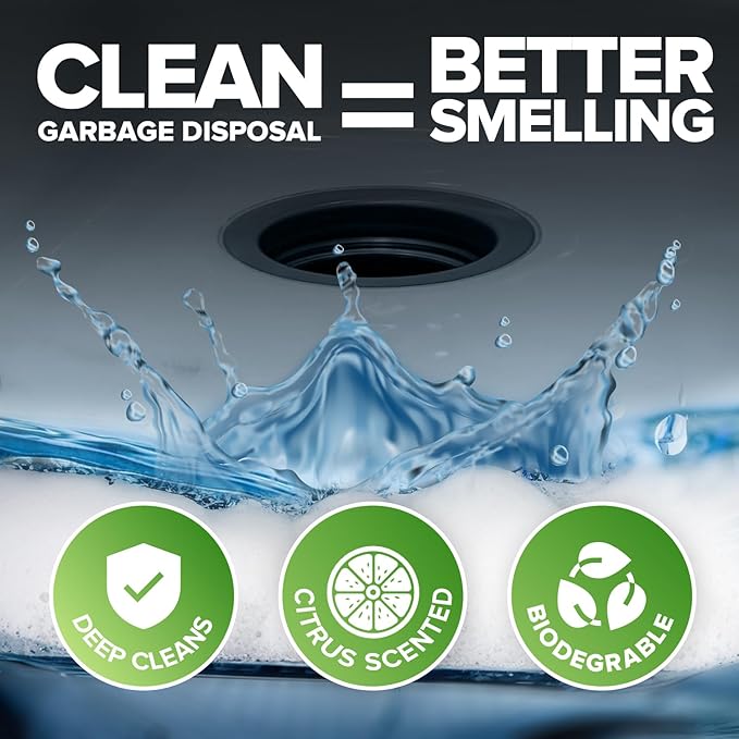 Renuv Garbage Disposal Cleaner and Deodorizer Tablets Drain Freshener, Deodorizer, Cleaner for Garbage Disposer Cleaners (6 XL Tablets - 6 Months Supply)