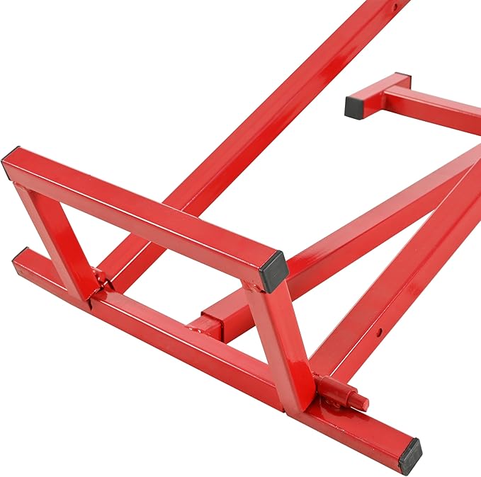 Easy Lawn Mower Lift for Riding Tractors, 800 Lbs Capacity Lawn Tractor Lifter, Ride-on Mower, Cleaning Aid, Universal, Lawn Tractor + 45° Tilt Adjustable, red