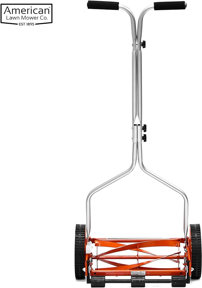 American Lawn Mower Company 1204-14 14-Inch 4-Blade Push Reel Lawn Mower, Red