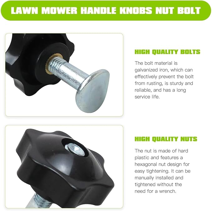 2pcs Lawn Mower Handle Knobs Kit, 2 Screws and 2 Washers Included, for Toro Super Recycler Lawn Mowers, Replaces 106-4161