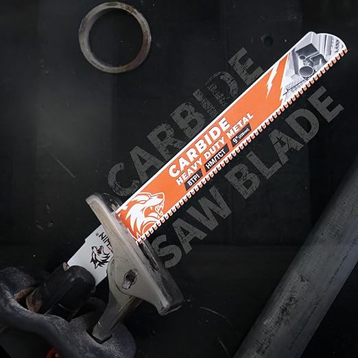 3 Pack Carbide Reciprocating Saw Blades, 9 Inch 8 TPI Metal Blades, Pruning Blade for Reciprocating Saw for Thick Metal, Cast Iron, Alloy Steel
