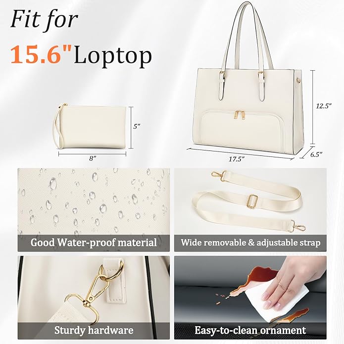 KKXIU Lunch Tote Bag for Women 15.6 Inch Laptop Briefcase Professional Work Purse with Insulated Lunch Compartment Handbags