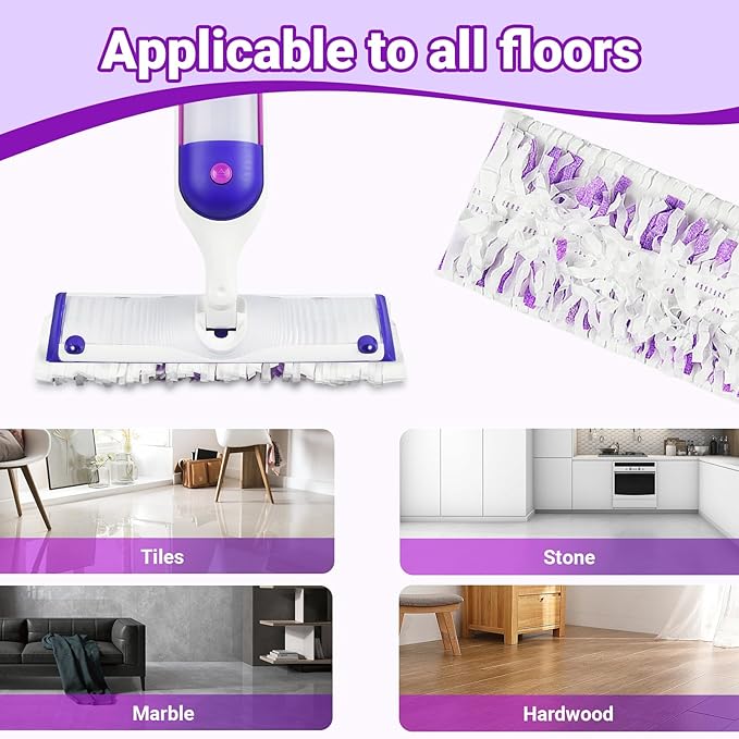 54 Count Disposable Power mop Pads Retilis Compatible with swiffer Power Mop, PowerMop Wet Pads Rifill Cooperate with swiffer mop Refill liquidExtra Absorbent, Traps Dust & Hair