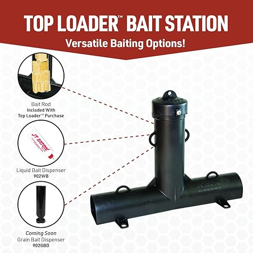 Top Loader Black Plastic Rodent Bait Station – Durable Tamper-Resistant Station for JT Eaton Bait Blocks & Rodenticides