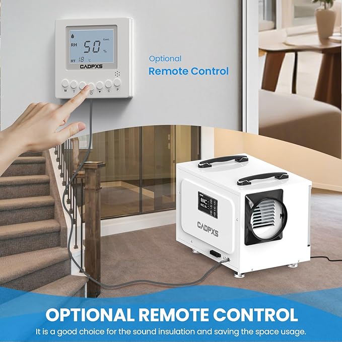 CADPXS Crawl Space Dehumidifier, 125 Pints Commercial Dehumidifiers with Drain Hose, Dehumidifier for Crawlspace, Basements & Water Damage Use, Auto Defrost & Memory Restart, cETL Listed