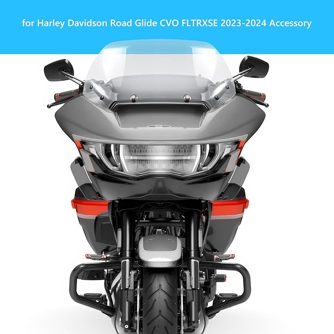 11.5" Wave Windshield Windscreen Wind Splitter Compatible for Harley CVO Road Glide FLTRXSE, CVO Road Glide ST FLTRXSTSE, Road Glide FLTRX 2024 for CVO Road Glide FLTRXSE 2023 (Clear)