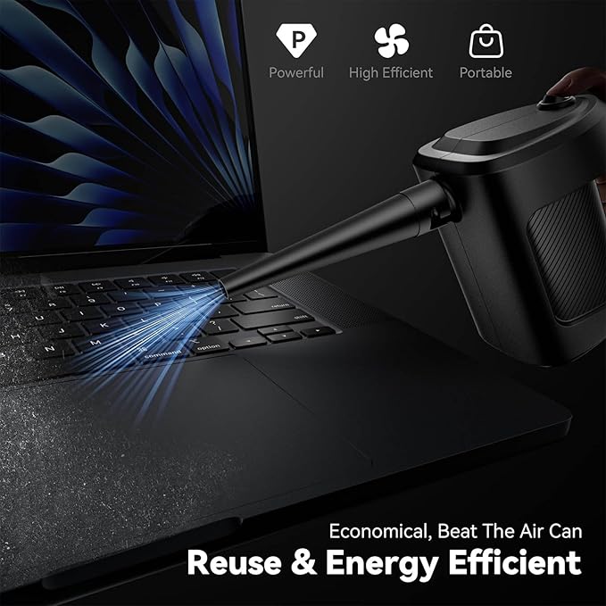 Electric Compressed Air Duster, Car Dryer Air Blower Corded Handheld, 35000RPM Powerful Dusts Remover, 110V for Electronics Car Interior Home Appliances Automotive Duster