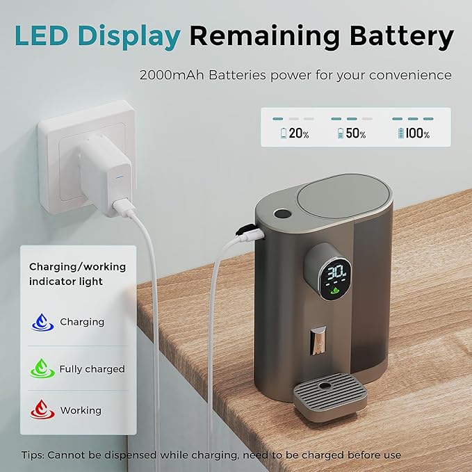 Oylik Automatic Mouthwash Dispenser,20.3 Fl Oz Mouth Wash Dispenser for Bathroom with 2 Magnetic Cups,4 Levels and LED Screen for Kids Adults