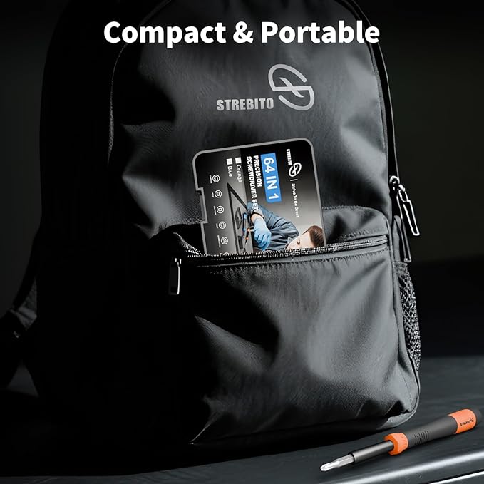 STREBITO Precision Screwdriver Set 64 in 1 Small Screwdriver Set with Torx, Triwing, Pentalobe Star, Mini Repair Tool Kit for Computer, PC, Laptop, Phone, PS5, XBOX, Switch, Eyeglasses, Electronic